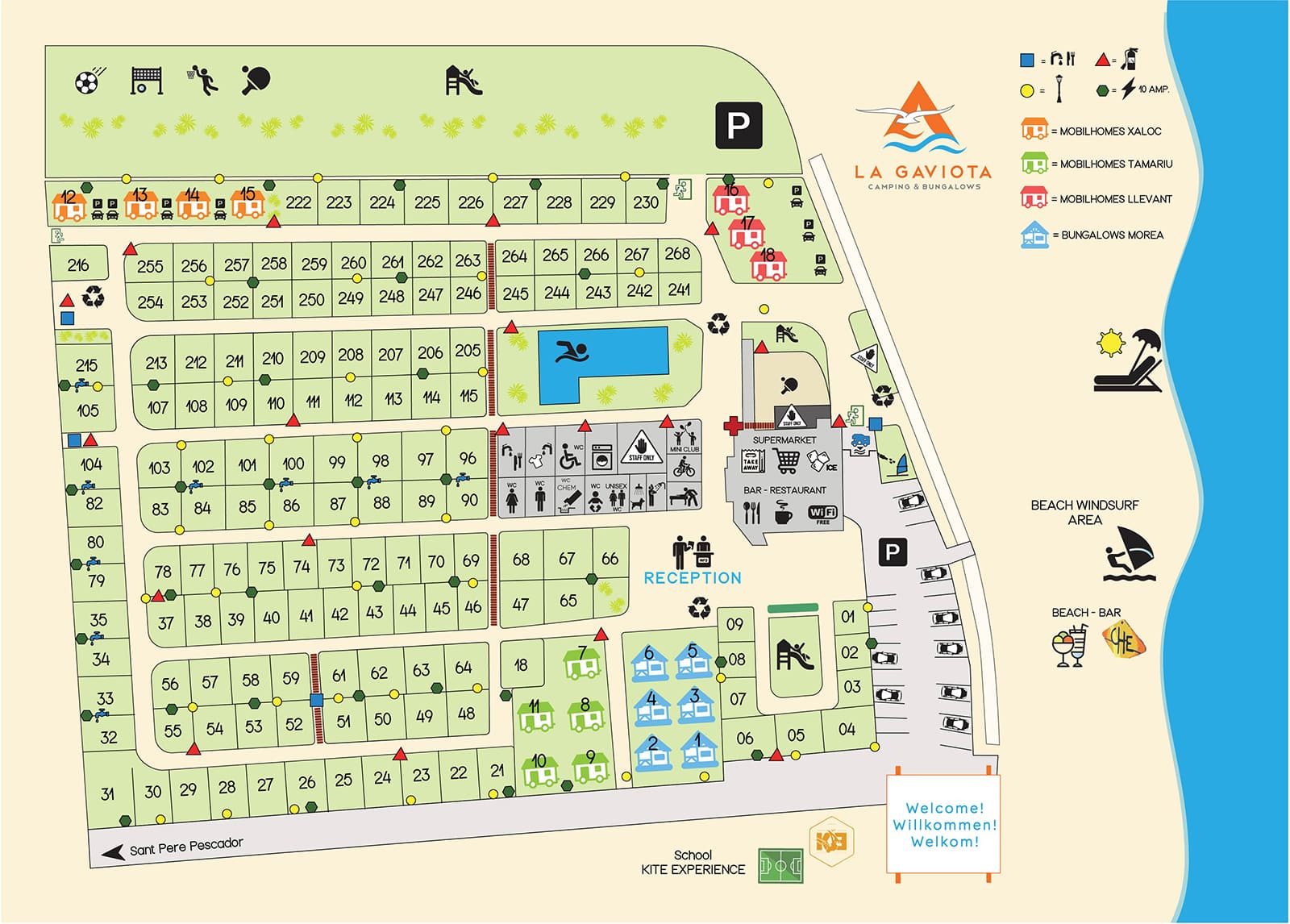 Camping La Gaviota map